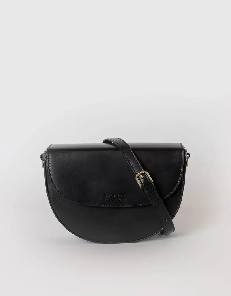 Desiree Classic Leather Crossbody Clutch in Black