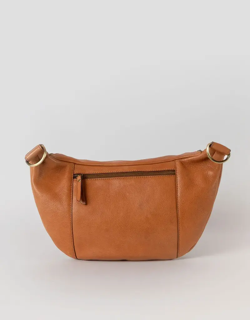Desiree Maxi Bum Bag in Wild Oak Soft Grain Leather - 2 Straps: Checkered & Soft Oak