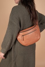 Desiree Maxi Crossbody Bag in Wild Oak Soft Grain Leather - 2 Straps: Checkered & Soft Oak