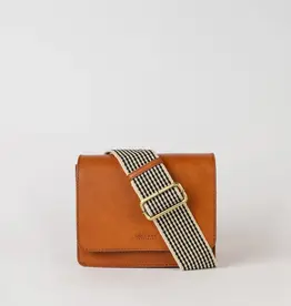 Midway Mini Clutch / Cognac Classic Leather / Checkered & Leather Strap