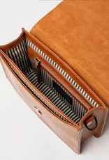 Midway Mini Clutch / Cognac Classic Leather / Checkered & Leather Strap