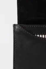 Midway Mini Clutch / Black Classic Leather / Checkered & Leather Strap