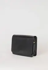 Midway Mini Clutch / Black Classic Leather / Checkered & Leather Strap