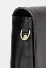 Midway Mini Clutch / Black Classic Leather / Checkered & Leather Strap