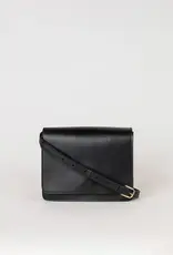 Midway Mini Clutch / Black Classic Leather / Checkered & Leather Strap