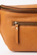 Desiree Crossbody Bum Bag in Wild Oak Soft Grain Leather with both Adjustable Strap and Webbing Strap