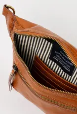 Des Mini Bum Bag in Cognac Stromboli Leather - Checkered Strap