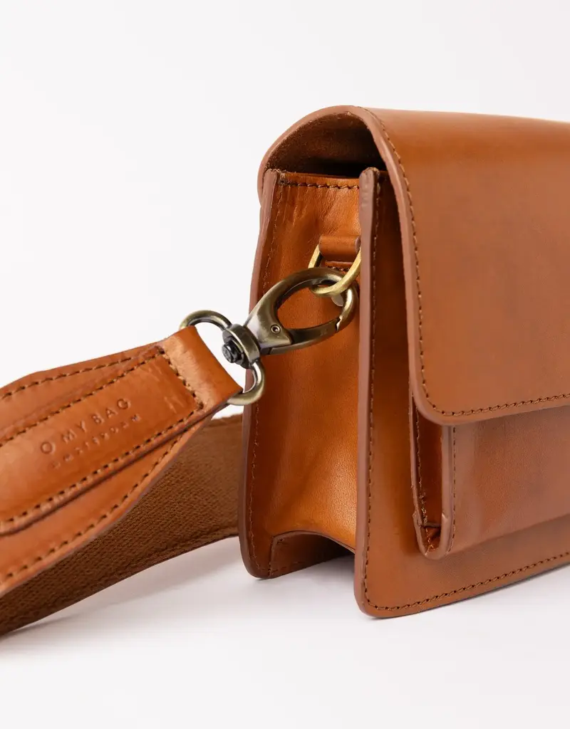 Austin Mini Bag in Cognac Classic Leather w/ Wide Leather and Thin Straps