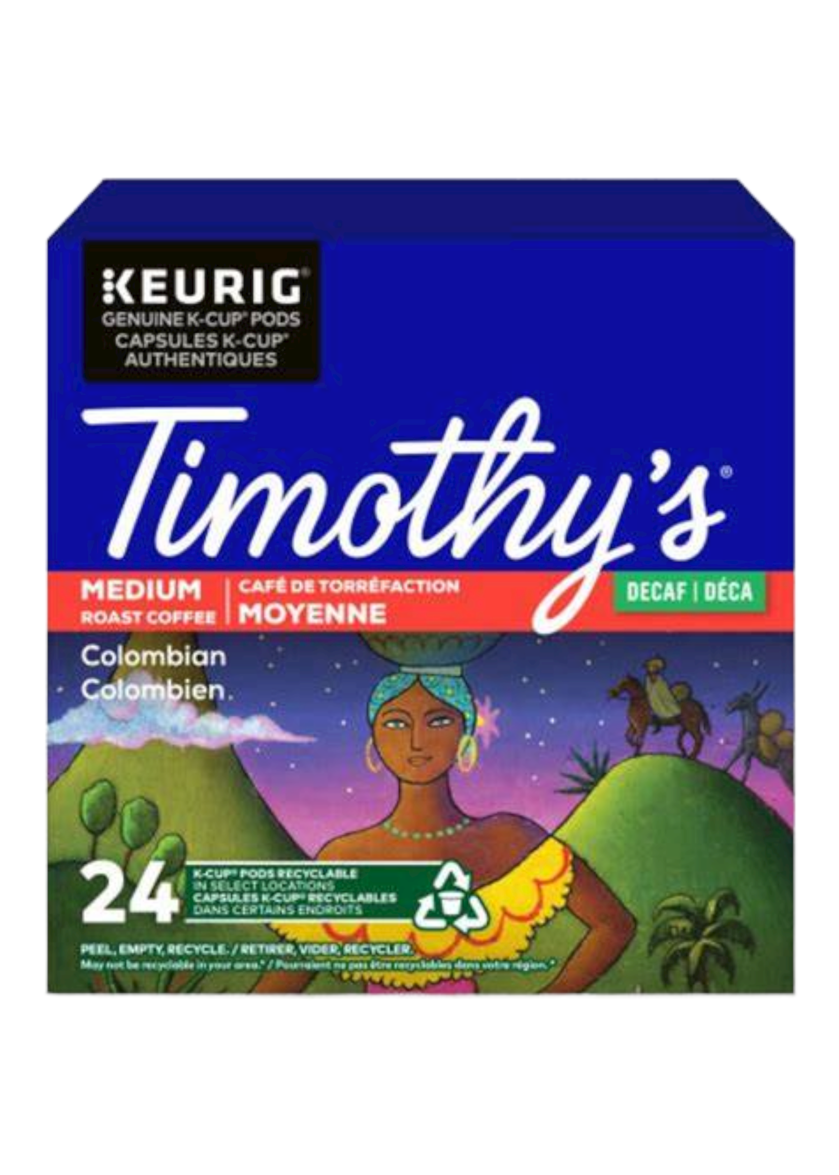 Timothy's Café K-Cup Timothy's, Colombien décaféiné, boîte de 24