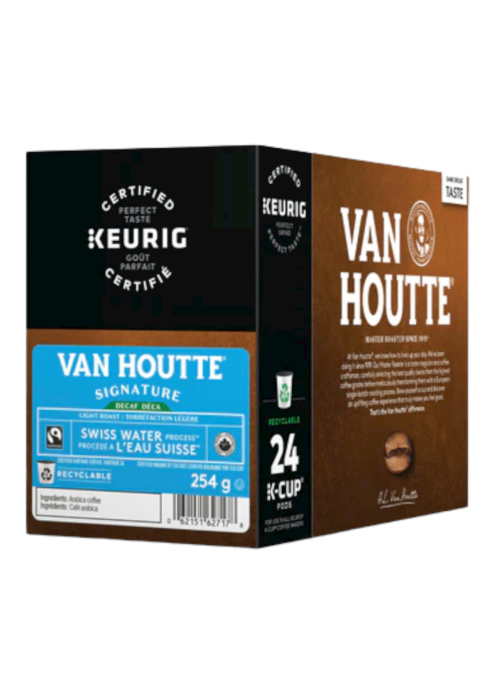 Van Houtte Café K-Cup Van Houtte, Procédé à l'eau suisse, boîte de 24