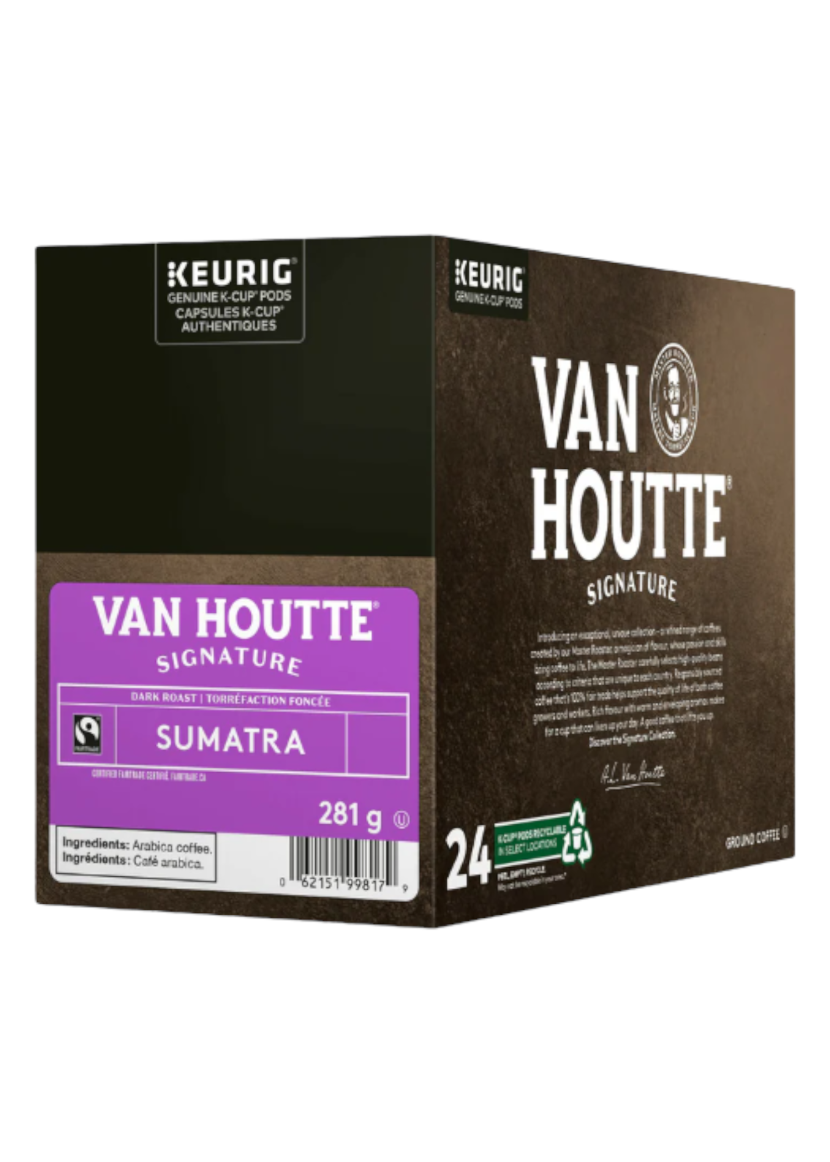 Van Houtte Café K-Cup Van Houtte,  Sumatra, boite de 24