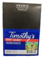 Timothy's Café K-Cup Timothy s, Colombien Excelencia, boite de 24