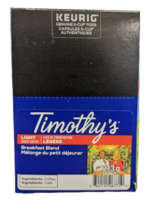 Timothy's Café K-Cup Timothy s, Mélange du petit Déjeuner, boite de 24