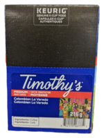 Timothy's Café K-Cup Timothy's  Colombien La Vereda, boite de 24