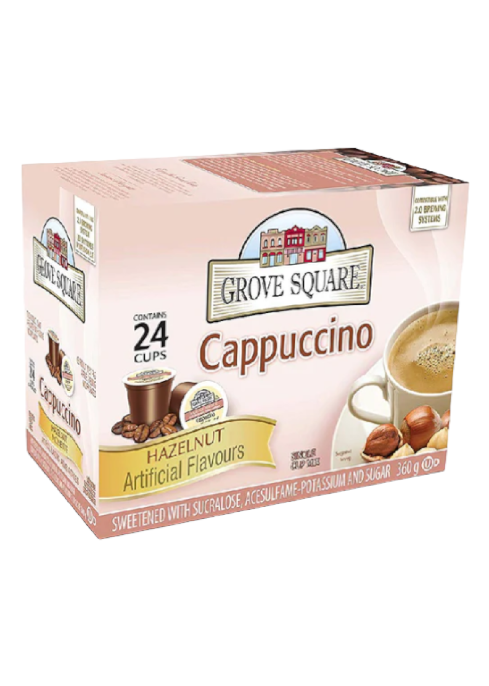 groove square Chocolat chaud K-Cup  Grove Square Capuccino Noisette, boite de 24