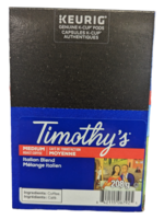 Timothy's Café K-Cup Timothy's  Mélange Italien, boite de 24
