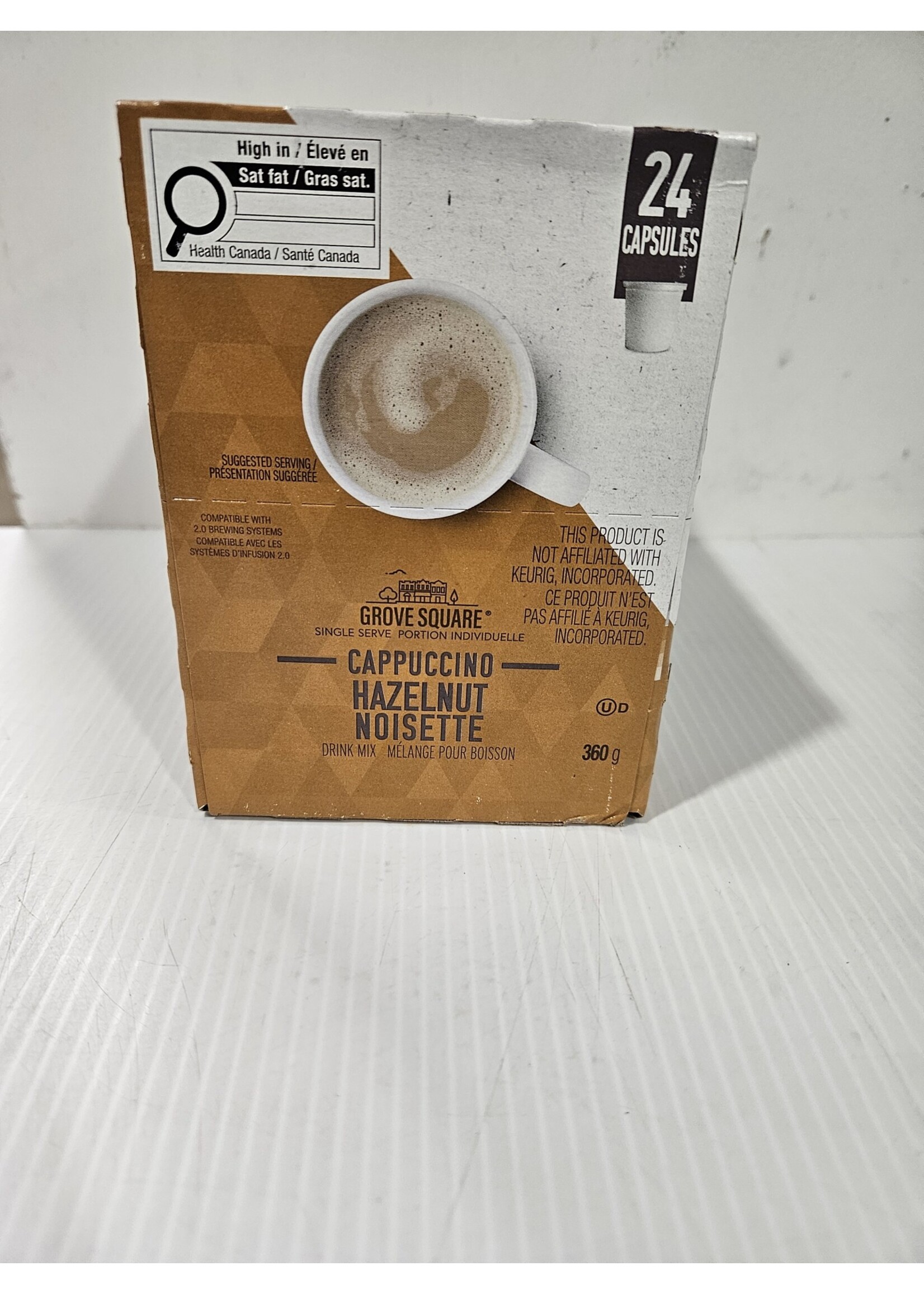 groove square Chocolat chaud K-Cup  Grove Square Capuccino Noisette, boite de 24