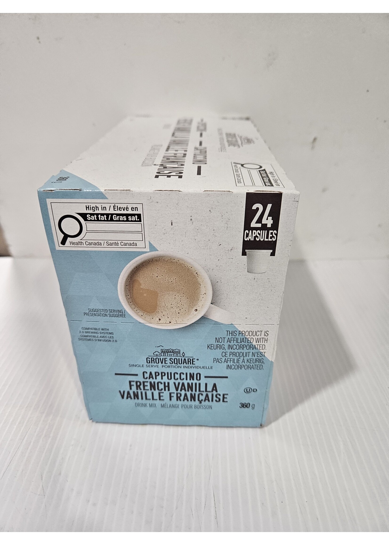 Grove square Chocolat chaud K-Cup Grove Square Cappuccino Vaniile Francaise boite de 24