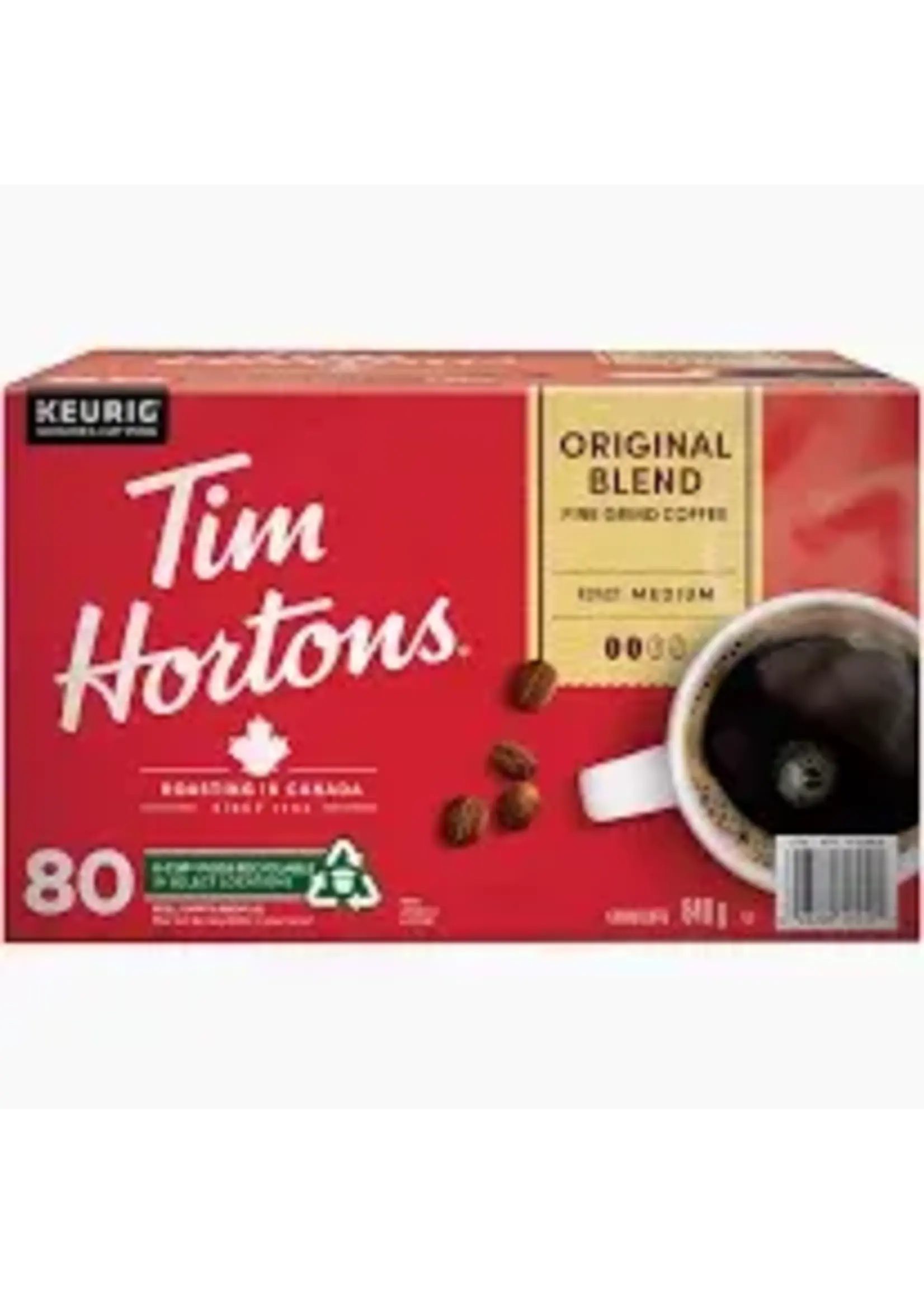 Tim Hortons Café K-Cup Tim Hortons original  boite de 80