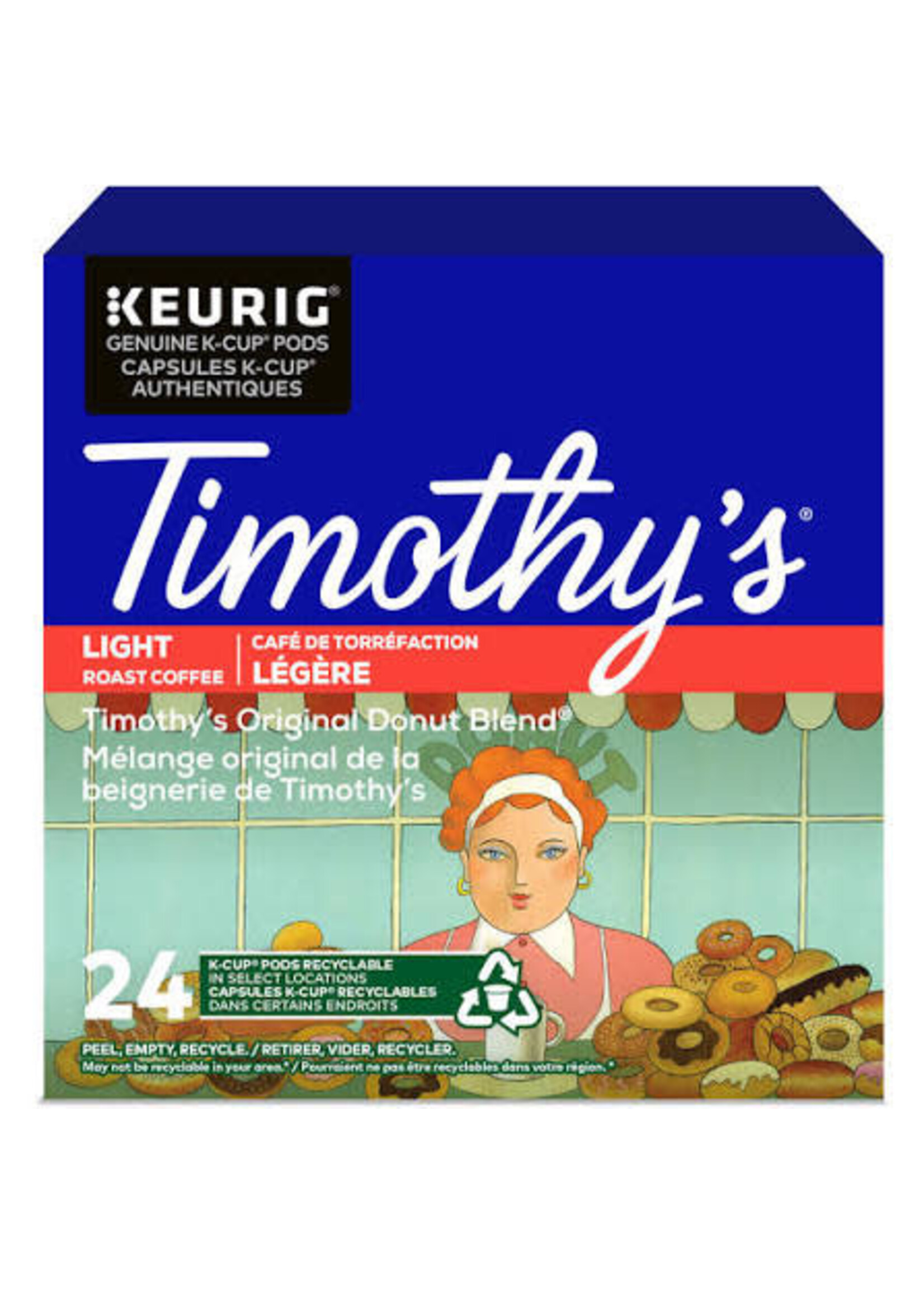 Timothy's Café K-Cup Timothy's , Mélange original de la beignerie de Timothy s, boite de 24