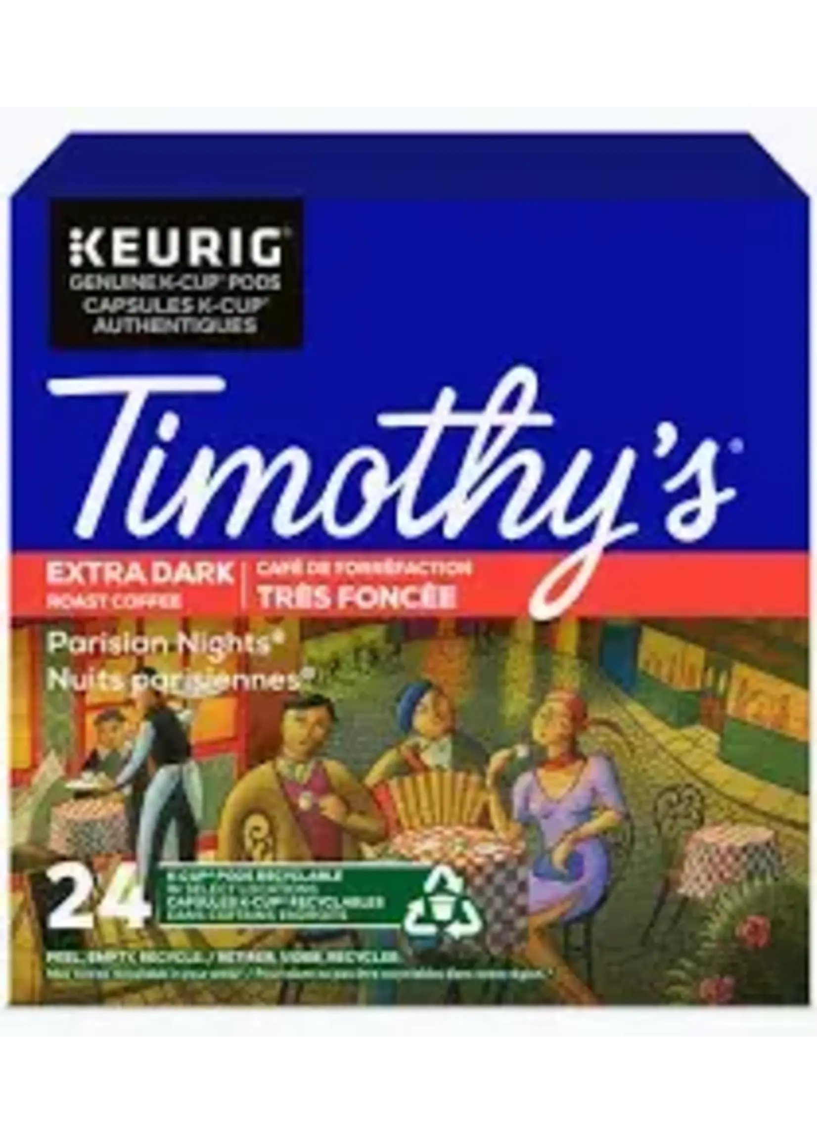 Timothy's Café K-Cup Timothy's  Nuits Parisiennes, boite de 24