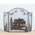 Cabin metal fireplace screen