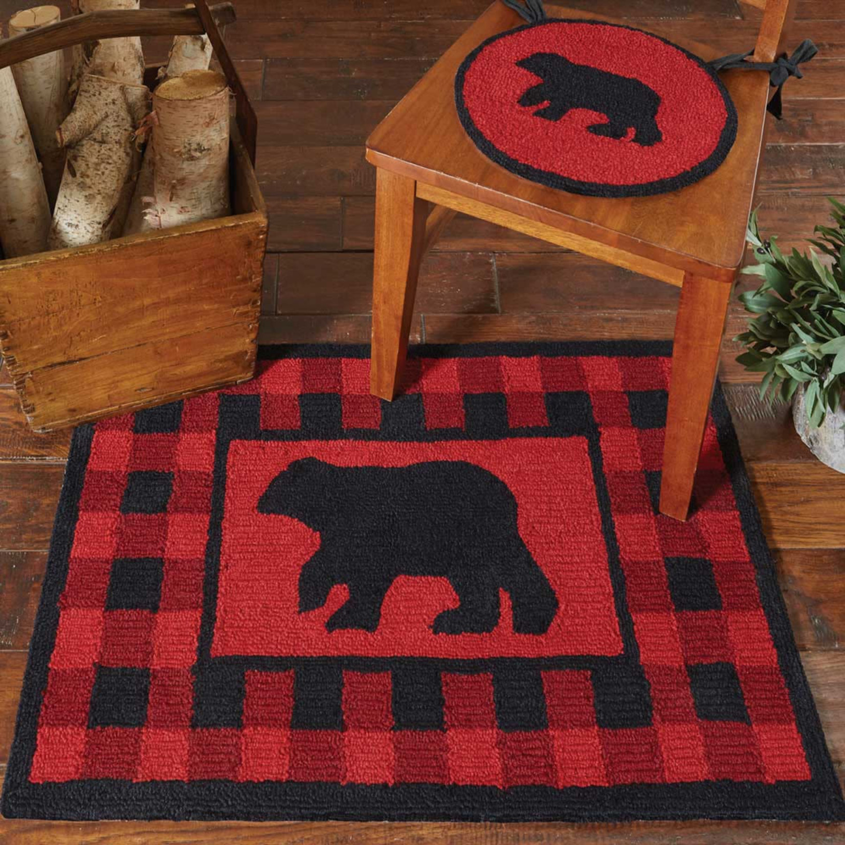 Buffalo check bear chair pad