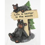 Bear w/wood sign