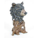 Faux wood bear head