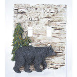 Bear & tree double switchplate cover