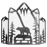 Metal Bear/trees fire screen