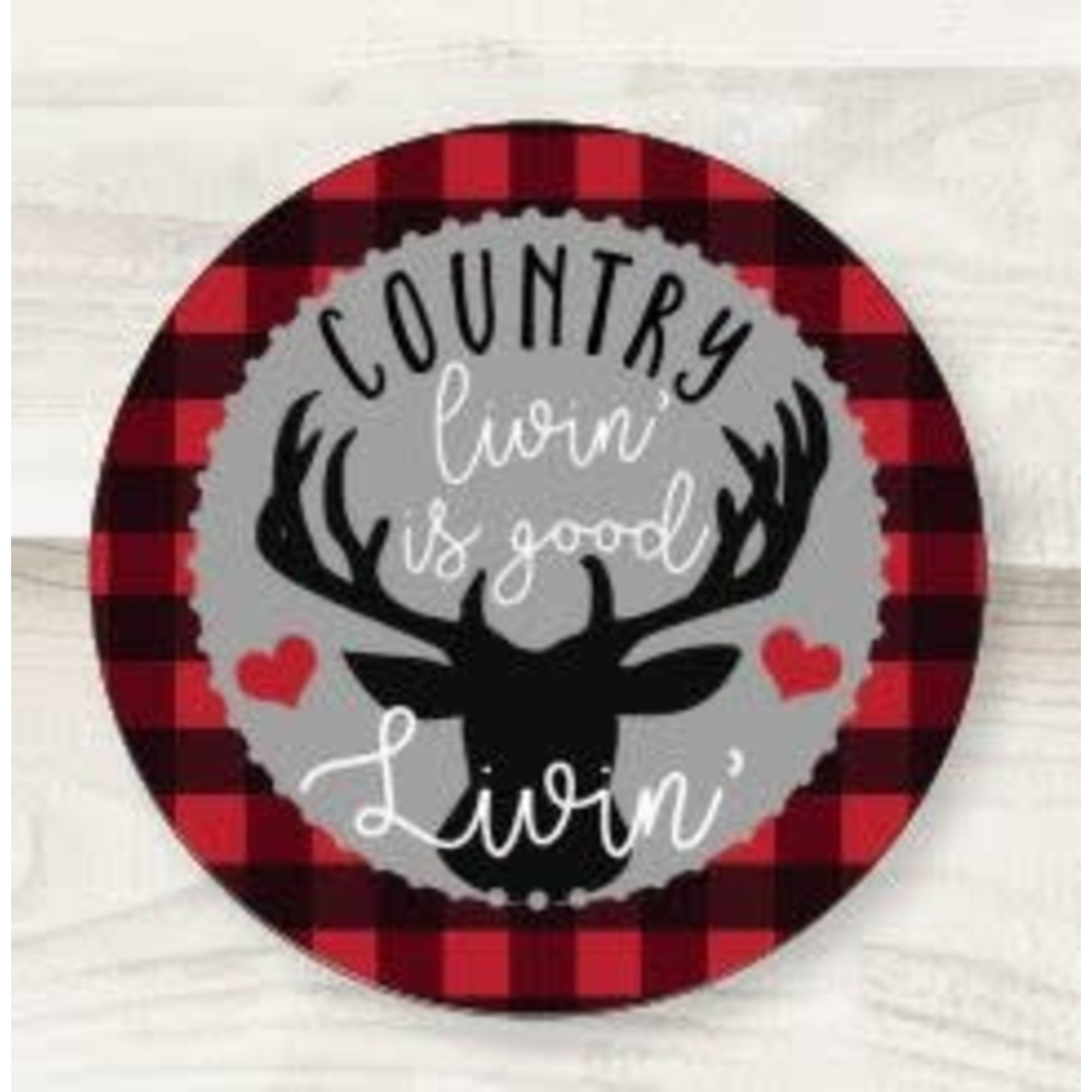 COUNTRY LIVIN' 5"RD PLAQUE