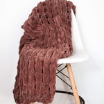 Chenille knitted Rust throw