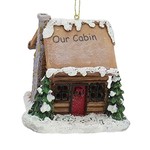 Our log cabin w/led orn.
