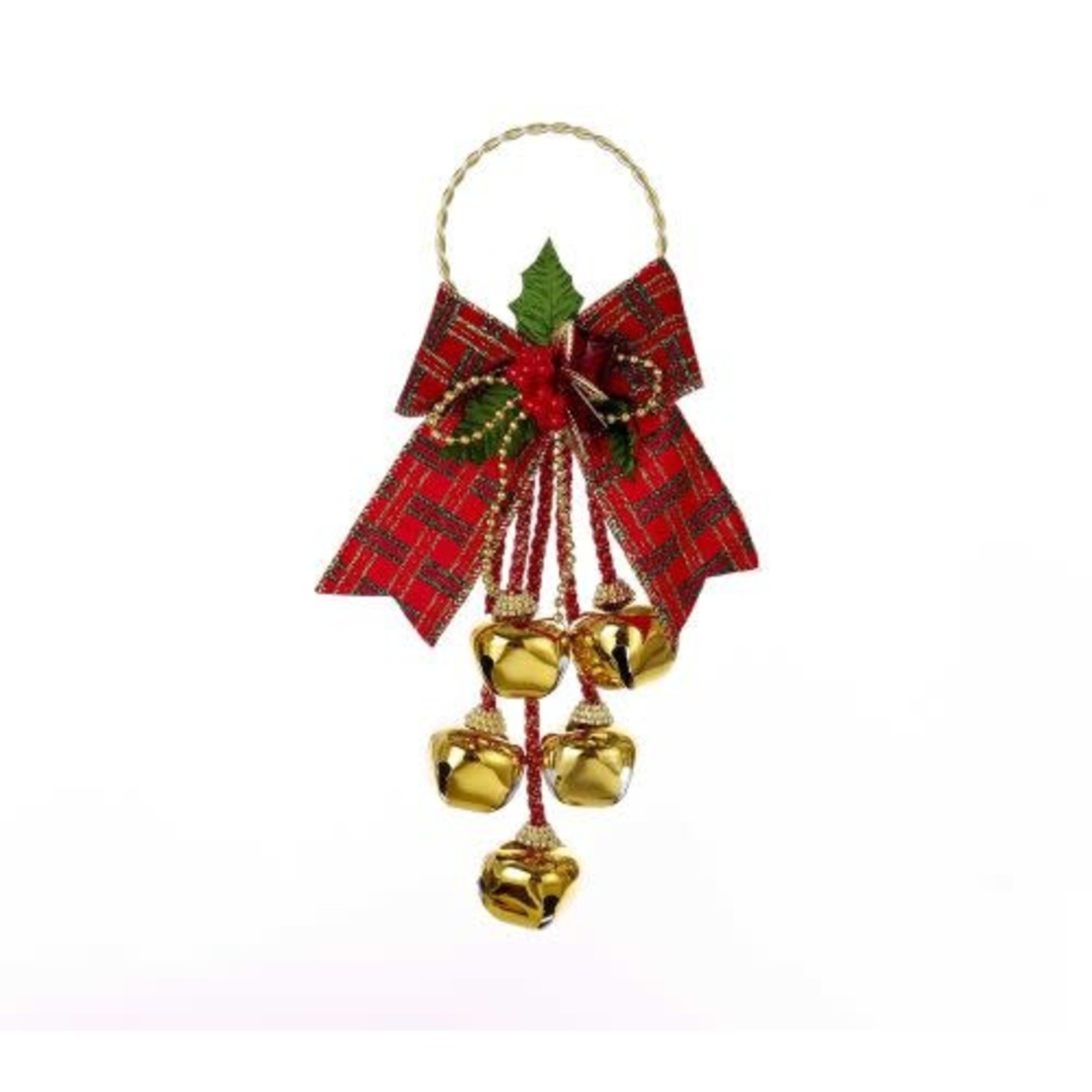 Jingle bell door hanger w/bow