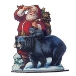 Santa w/black bears 31"layered fig