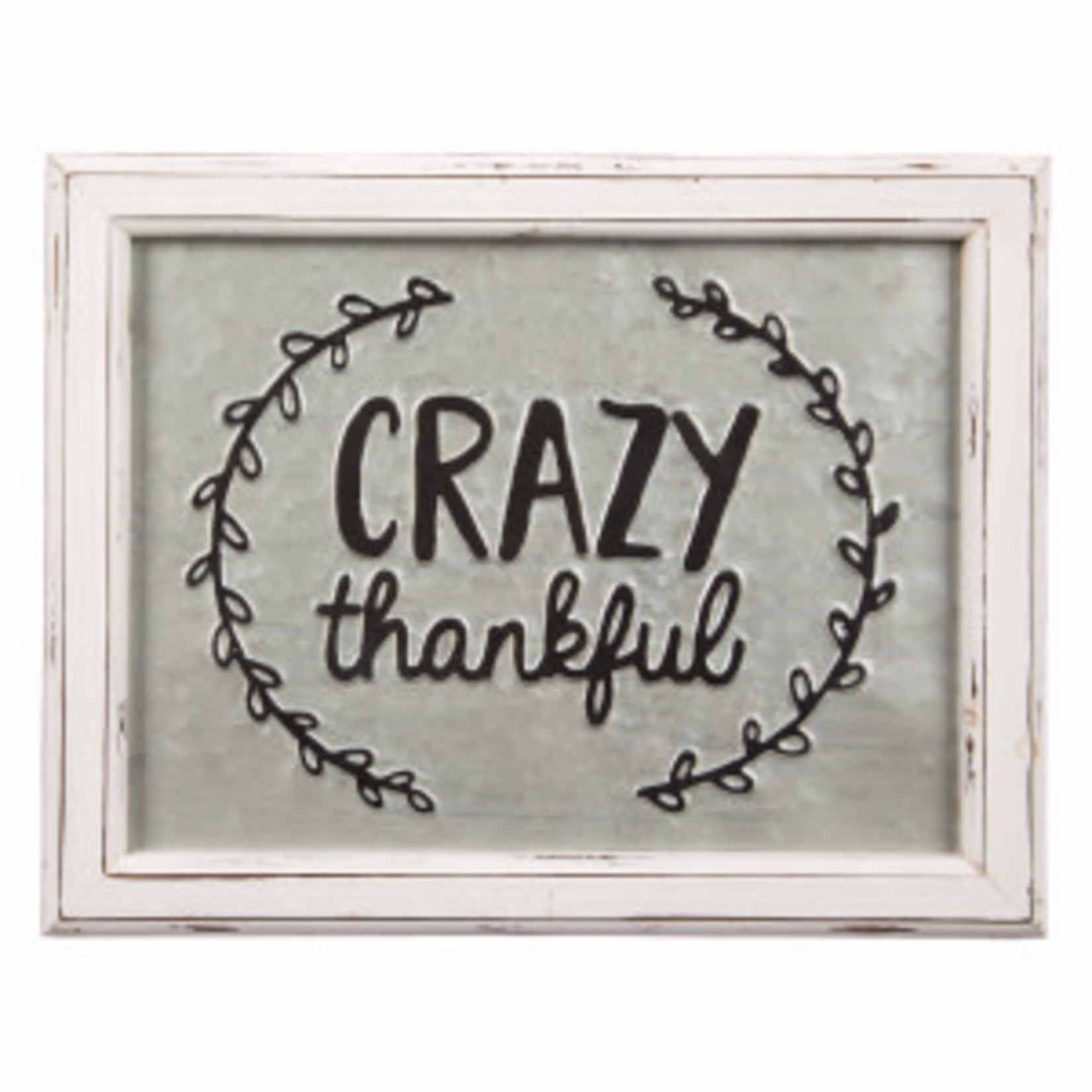 Crazy thankful embossed sign