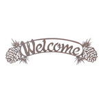 Metal pinecone welcome sign