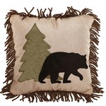 Blk bear & tree pillow
