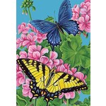Butterflies & Geraniums lg flag