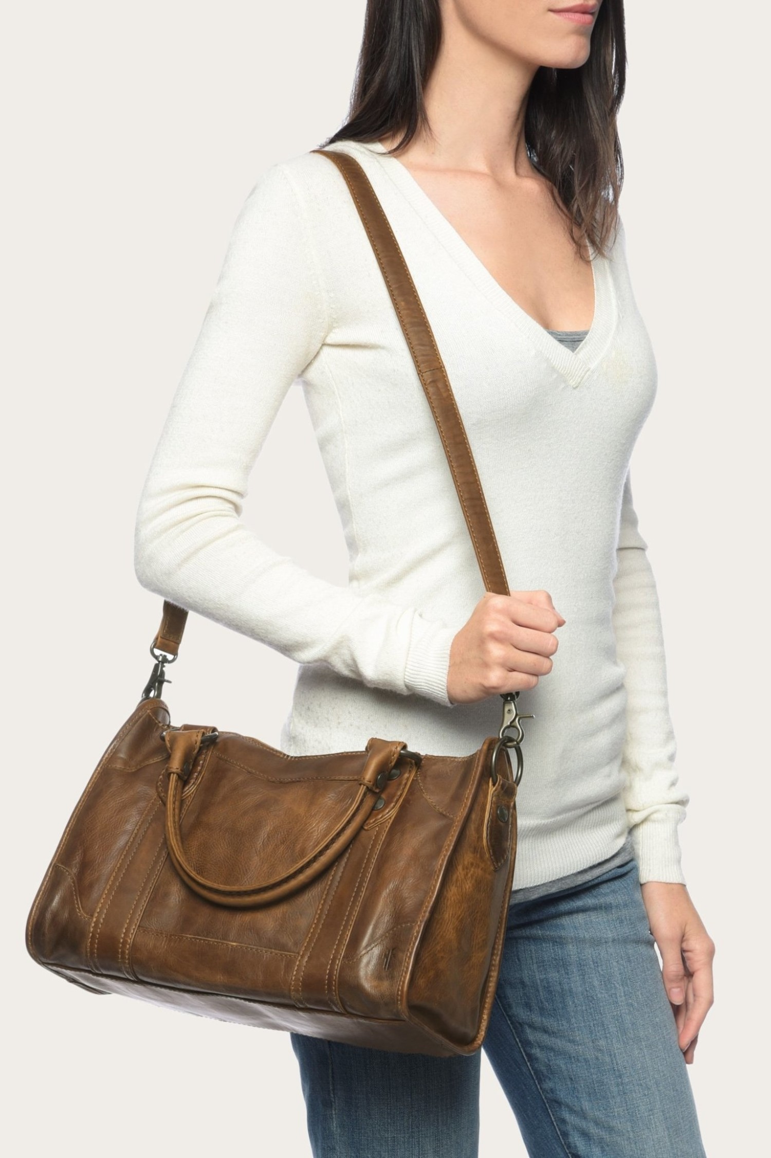 frye melissa satchel beige