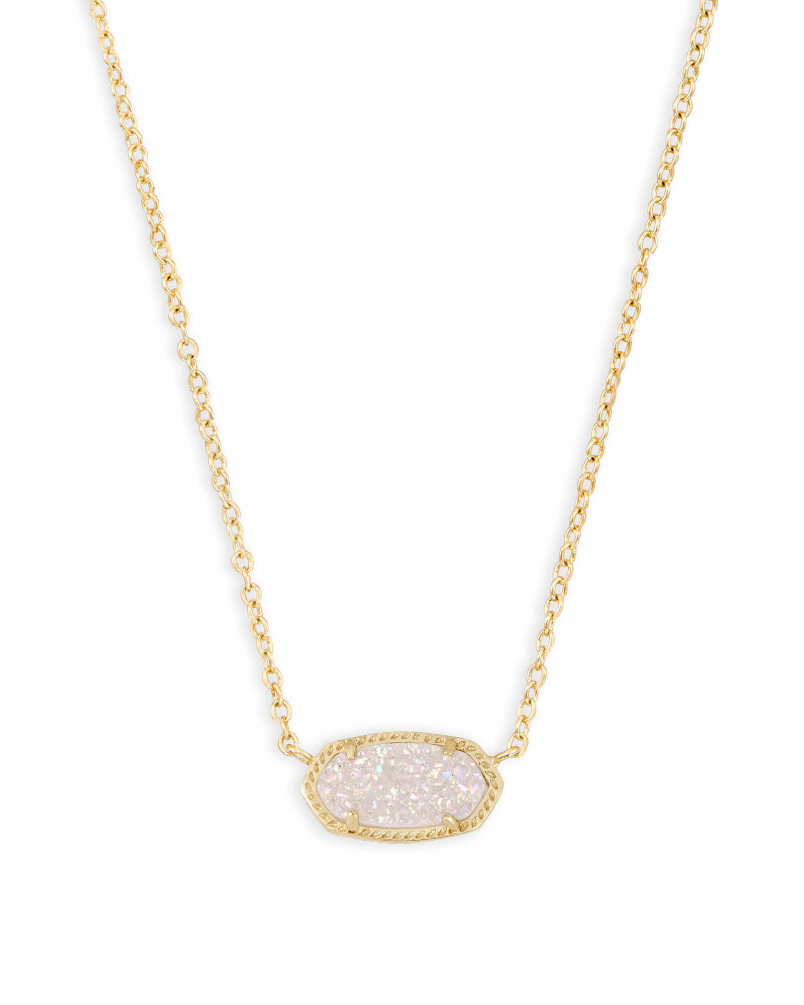 Elisa Rose Gold Pendant Necklace in Rose Gold Drusy