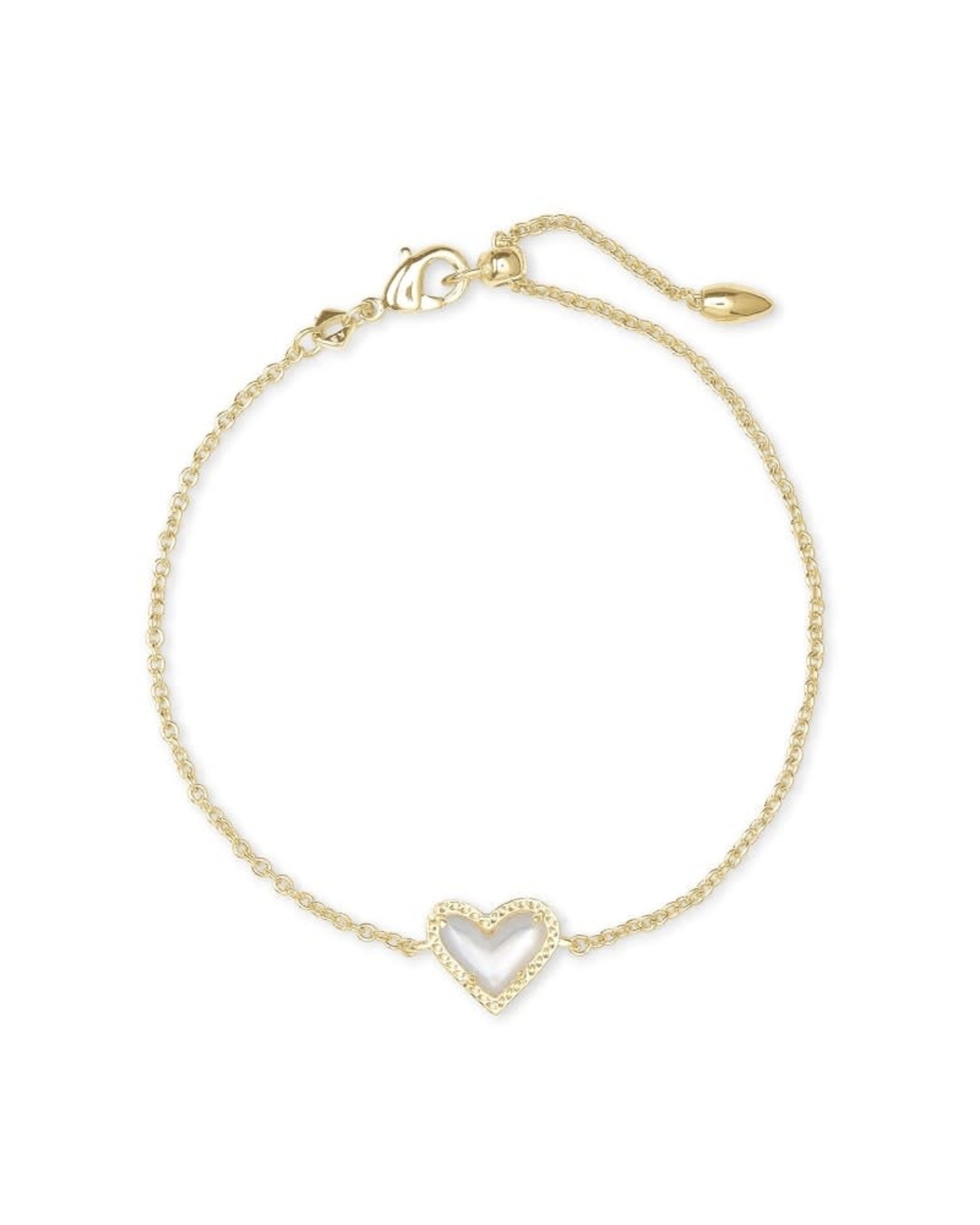 Kendra Scott Ari Heart Bracelet Gold Ivory Mother of Pearl - The District  On Main