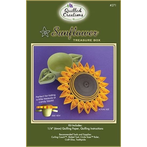 Quilled Creations . QUI Sunflower Treasure Box Miniature Quilling Kit