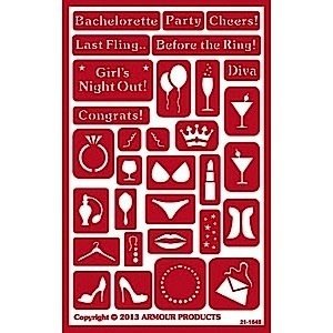 Armour Products (etch) . API Bachelorette Party - Glass Etching Stencil