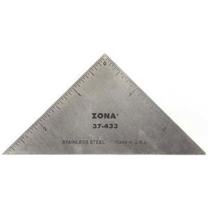 Zona Tool Company . ZON Stainless Steel Ruler - 3" Triangle
