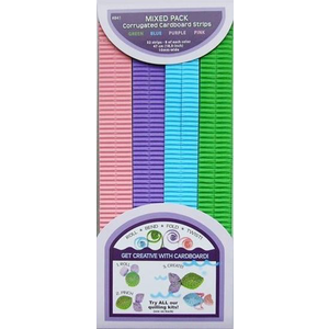 Quilled Creations . QUI Green-Blue-Purple-Pink Corrugated Strips