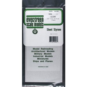 Evergreen Scale Models . EVG Clear Sheet .010 X 6 X 12 (2)