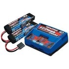 Traxxas . TRA EZ-Peak Dual Multi-Chemistry Battery Charger (TRA2972) with 2x 7600mAh 7.4V 2Cell 25C Lipo Batteries (TRA2869X)