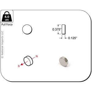 Magcraft Magnets . MFM 0.375” X 0.125” Rare Earth Disc Magnet (30)